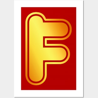 F Golden Alphabet Posters and Art